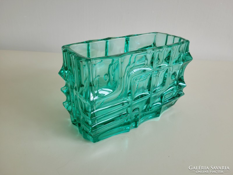 Retro Czech vladislav urban sklo union green glass mid century vase glass vase