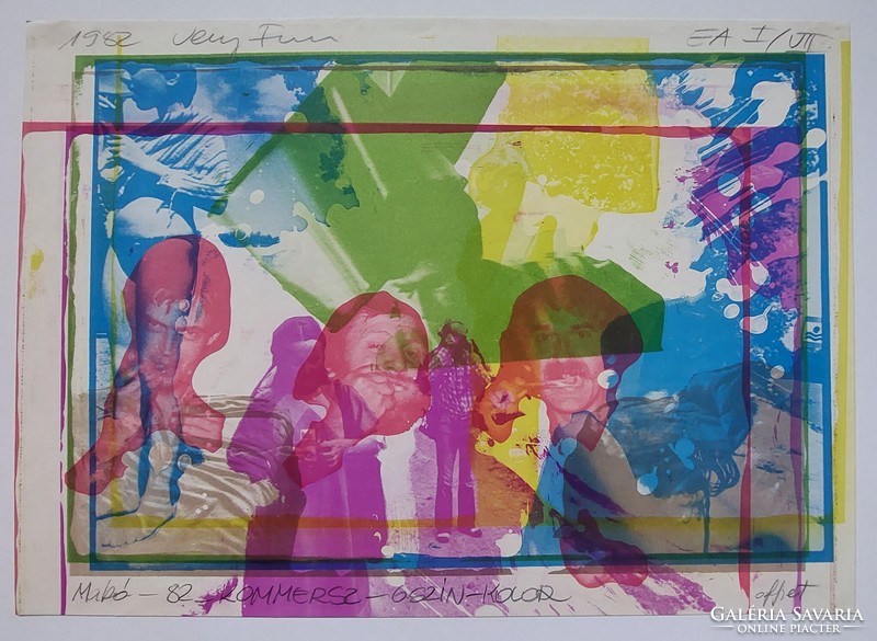 Veszely Ferenc Kommersz 6 szín kolor c. grafikája (1982)