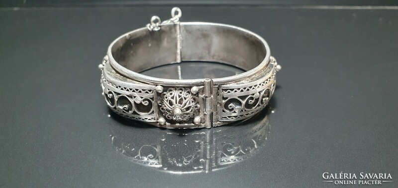 Antique Berber tribal silver bracelet 1880s-1900s.