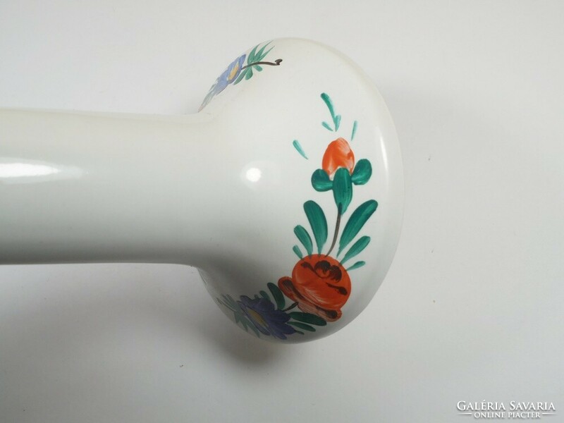 Retro old ceramic candle holder industrial artist industrial art flower pattern 14 cm high