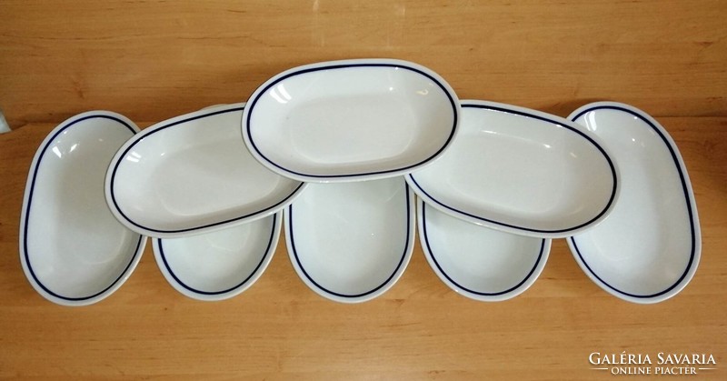 Alföldi porcelain blue striped hot dog vegetable portion plate 8 pieces in one (ia)