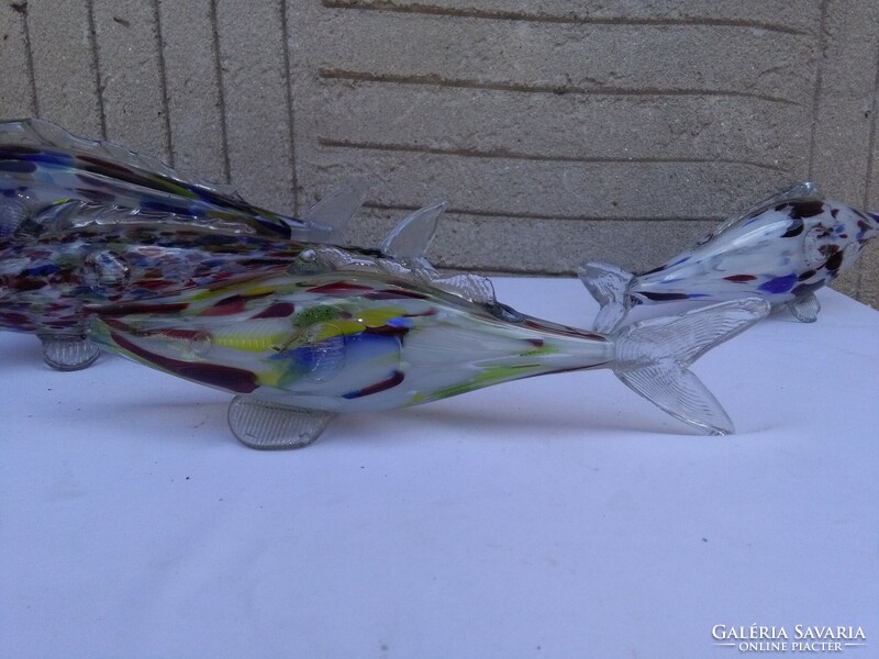 Four retro glass fish - sold together
