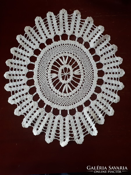 Ribbon crocheted oval lace tablecloth