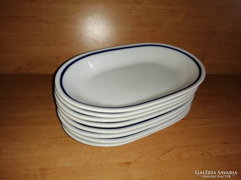 Alföldi porcelain blue striped hot dog vegetable portion plate 8 pieces in one (ia)
