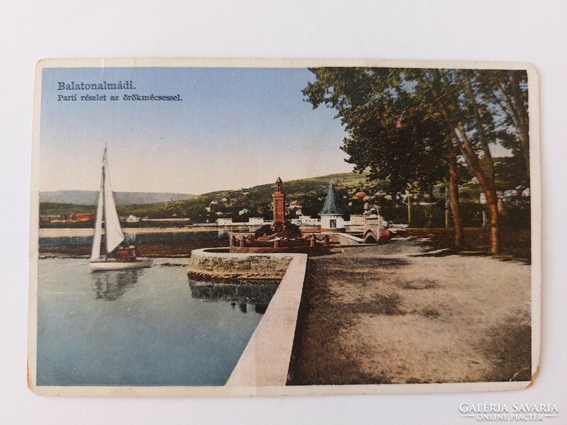 Old postcard 1930 Balatonalmád coast photo postcard