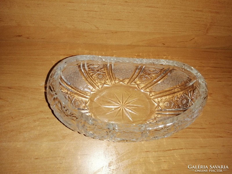 Beautiful carved crystal glass bonbinier, offering, table centerpiece (ia)