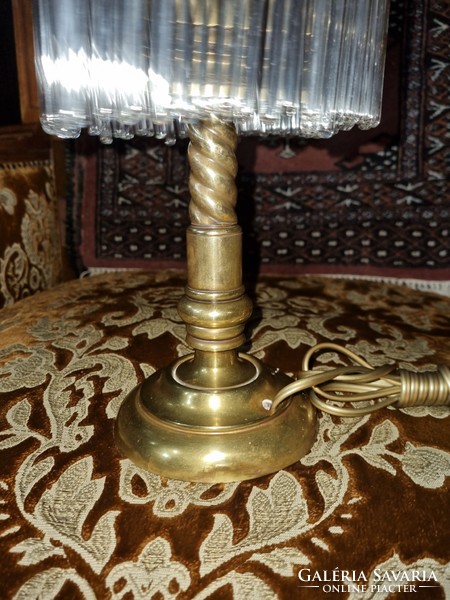 Old refurbished table lamp with glass wand