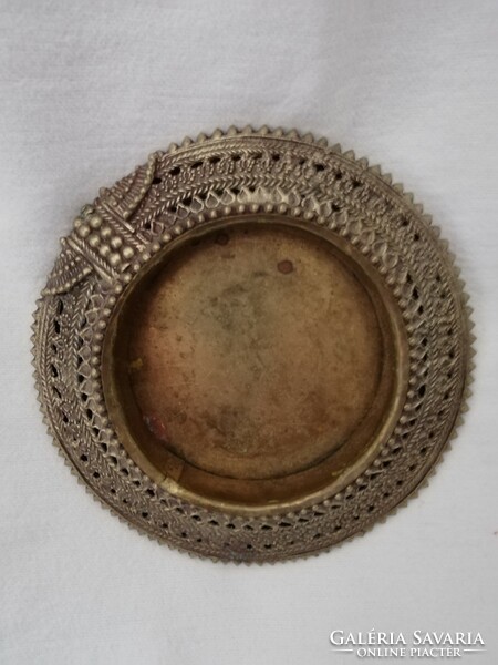 Copper, openwork lace pattern candle holder