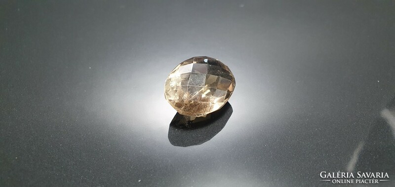 Smoky quartz 23.46 carats. Special chessboard sanding. With certification.