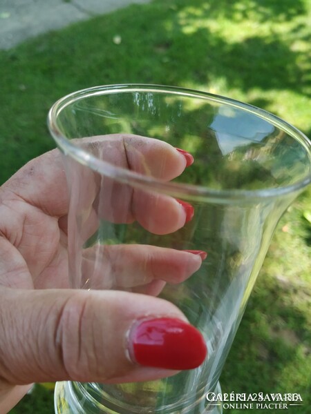 Glass cup with thick base, vase for sale!
