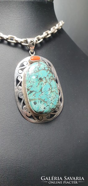 Exclusive turquoise pendant for individuals. With certification!