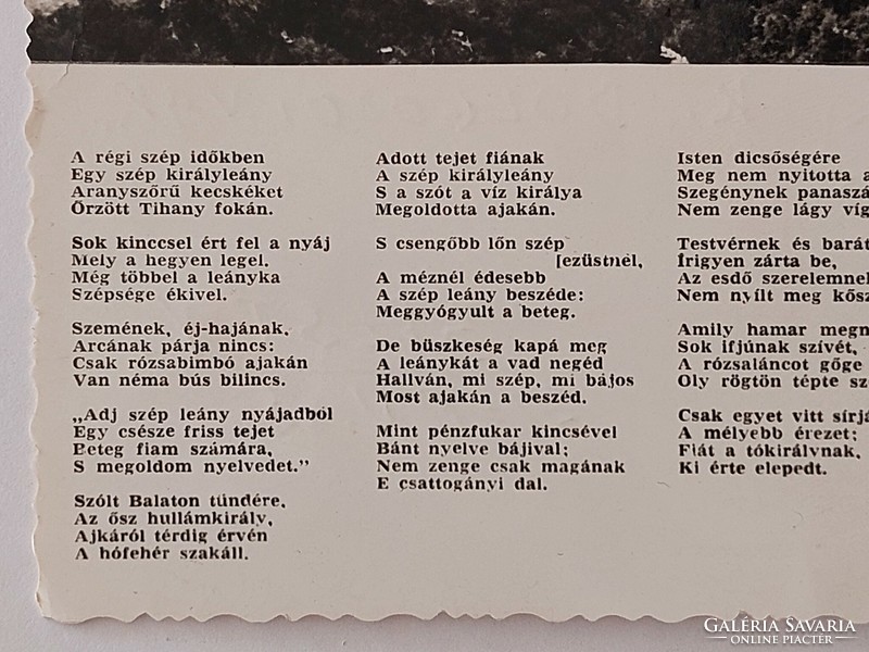 Régi képeslap 1965 Balaton fotó levelezőlap Tihanyi visszhang