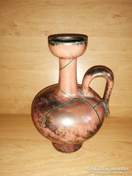 Industrial artist ceramic vase with handles - 19.5 cm high (27/d)