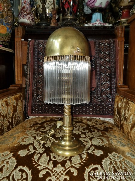 Old refurbished table lamp with glass wand