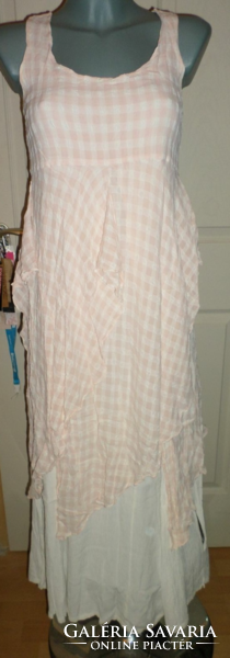 Long dress of 2 clothes 38 squares pink peach