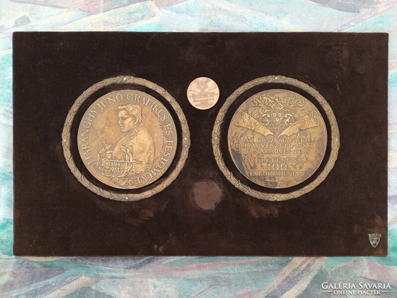 Jenő Haranghy graphic bronze plaque bush gyula 130mm/plaque 42.5mm/medal (id77681)