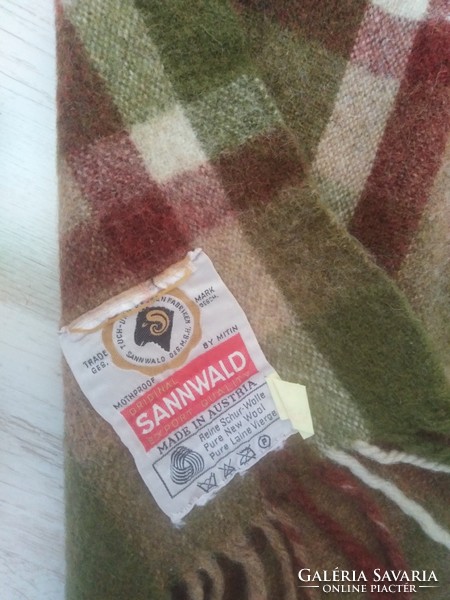 Wool blanket, decorative ornament - olive green