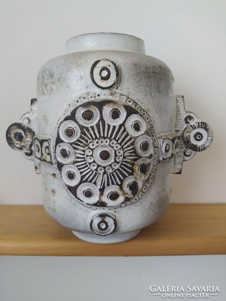 Impressive and rare ceramano large pyrogranite vase