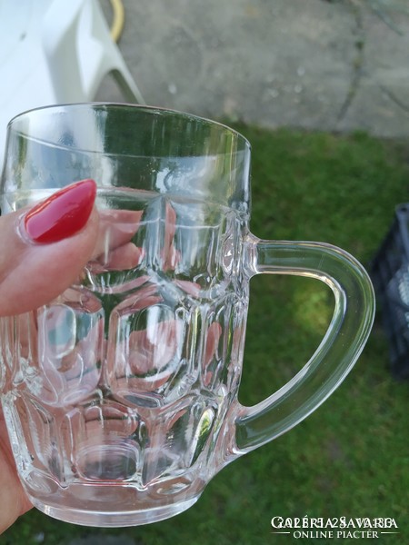 Thick-walled glass jug for sale! Small pint for sale!