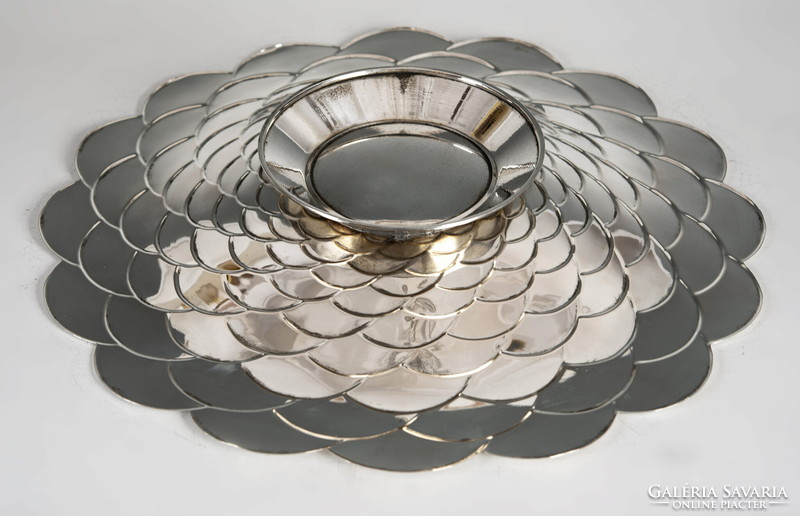 Silver large articulated round bowl