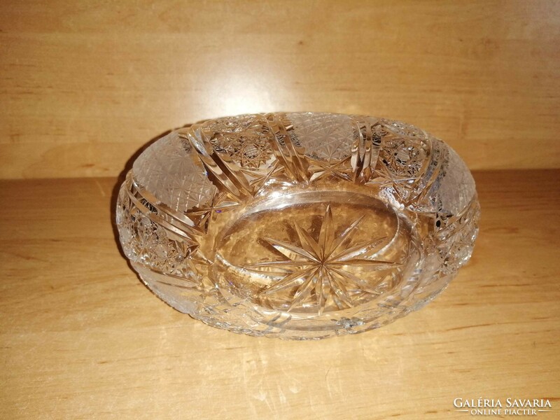 Gyönyörű metszett kristály üveg bonbinier, kínáló, asztalközép (ia)
