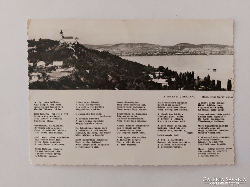 Régi képeslap 1965 Balaton fotó levelezőlap Tihanyi visszhang