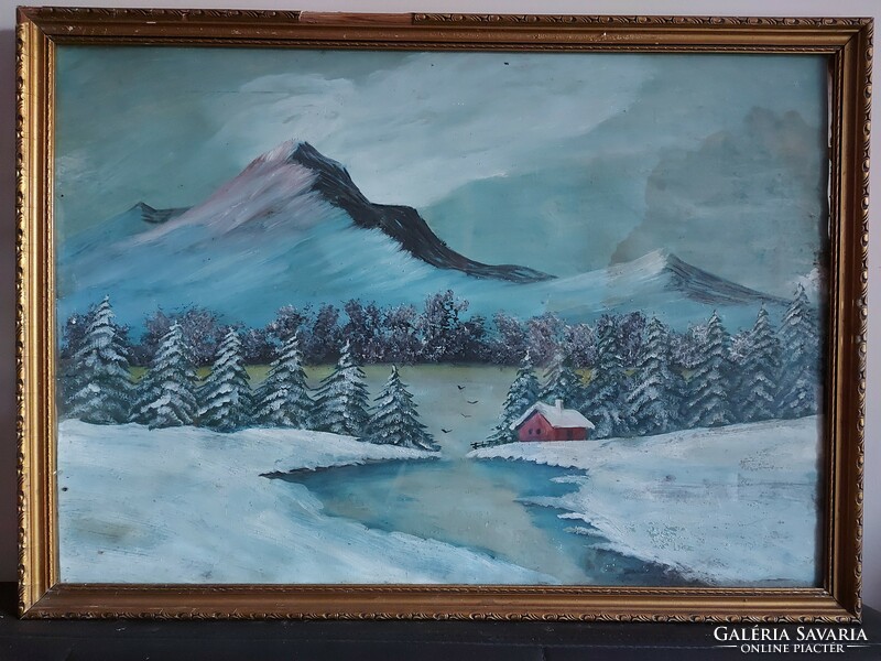 Téli tájat ábrázoló festmény - 510