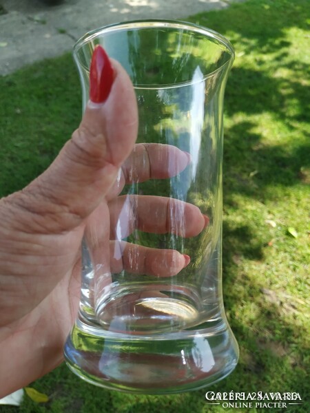 Glass cup with thick base, vase for sale!