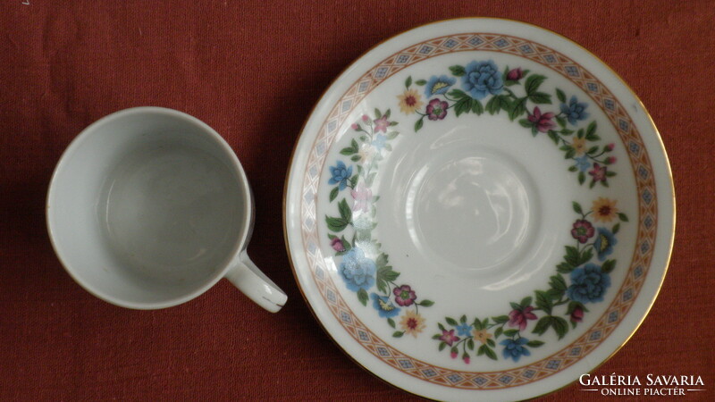 Kínai porcelán mokkás csésze + alj, 5 db