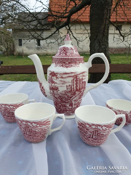 English castle scene tea set