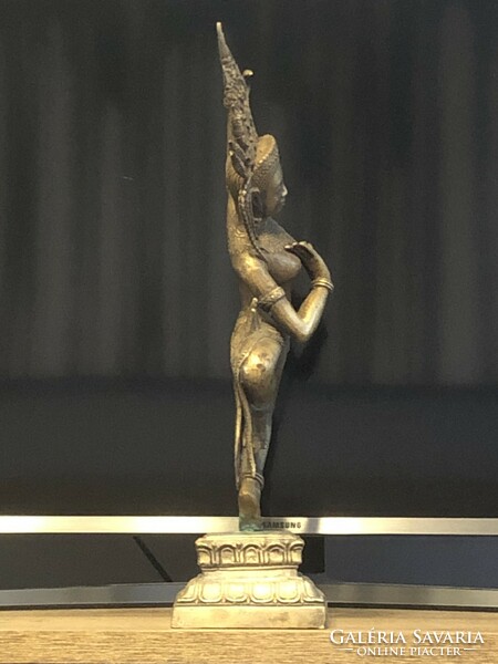 Dancing Thai or Indian Hindu god or dancing East Asian copper statue 40 cm