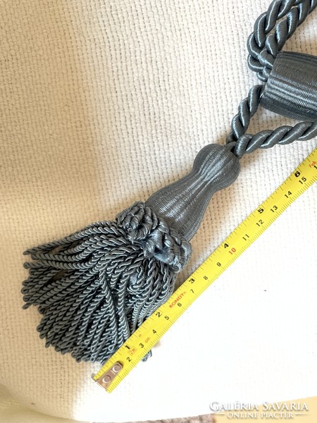 Elegant steel blue curtain tie tassels in pairs