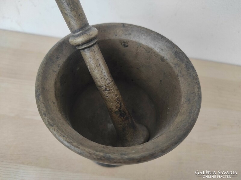 Antik patika konyhai eszköz bronz mozsár gyógyszerész szerszám 18. - 19. század 882 7431