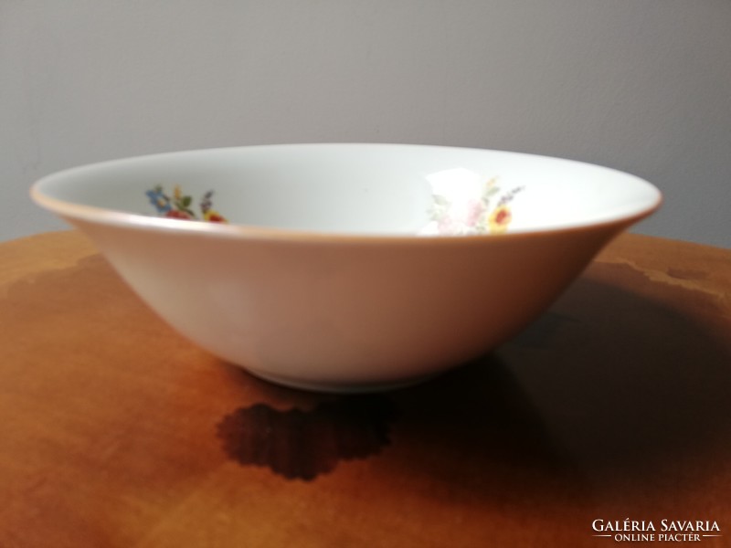 Small painted antique porcelain scone bowl with a rose pattern