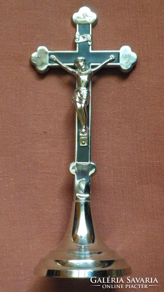 Desktop crucifix, metal, 25 x 10.5 cm, like new