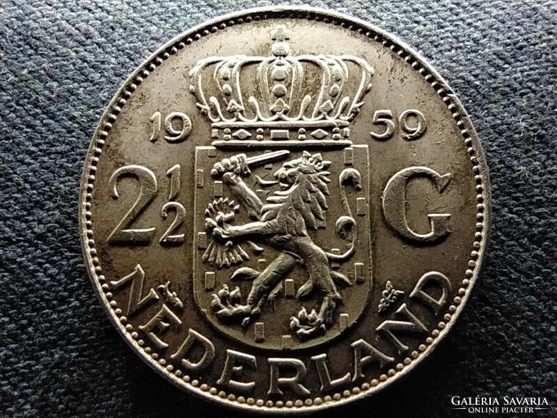 Hollandia I. Julianna (1948-1980) .720 ezüst 2 1/2 Gulden 1959 (id72813)