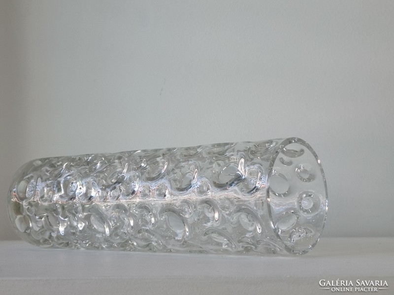 Ritka Hirschberg skandináv stílusú  üveg "buborék"  váza - Wilhelm Braun dizájn  '70-es évek