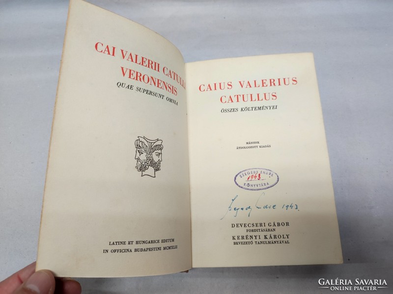 All the poems of Caius valerius catullus 1942-bilingual classics-editor Károly Kerényi