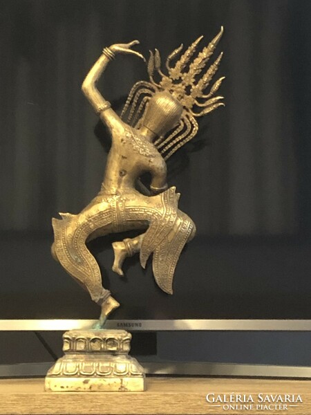 Dancing Thai or Indian Hindu god or dancing East Asian copper statue 40 cm