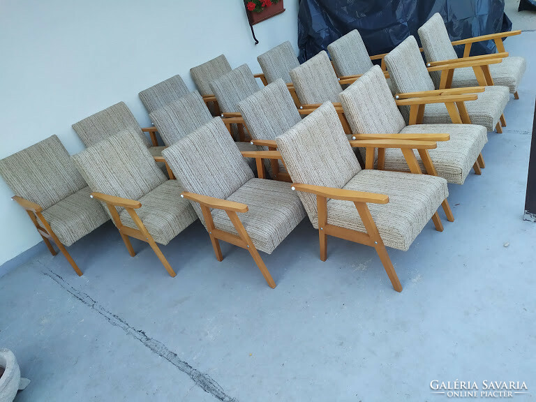Retro fotel bútor lakkozott fa karfás kárpitozott szék 16 darab 4947