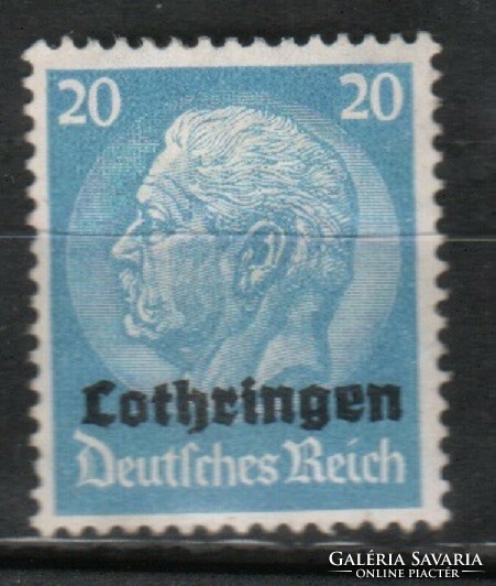 Német megszállás 0025 (Lotharingia) Mi 9 postatiszta     2,20 Euró