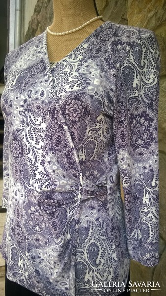 M&co elegant even casual women's top-blazer-jacket purple-white, m-l