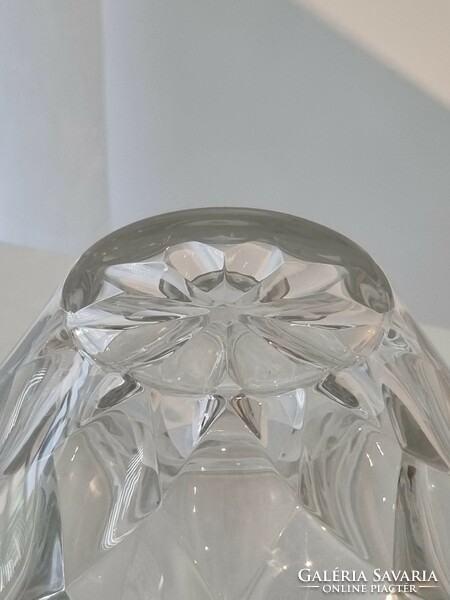 Impozáns vastagfalú kristály üveg tál/kínáló -Orrefors stílusban