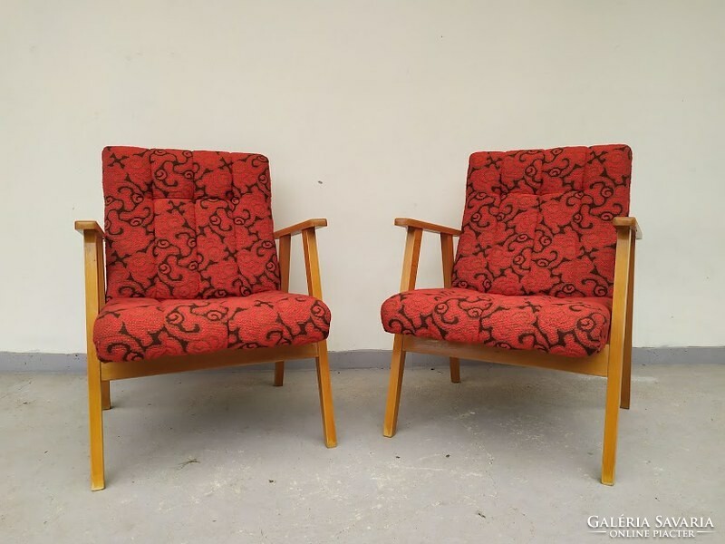 Retro fotel bútor 2 darab fa formatervezett dizájn karfás szék szép állapotban 5464
