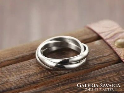 3 hoop filled silver (sf) ring size: usa 9 - eu 59