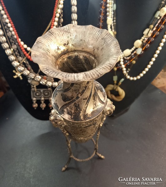 Antique silver display vase