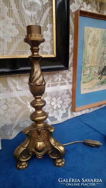Antique bronze perfectly working lamp, rarity!