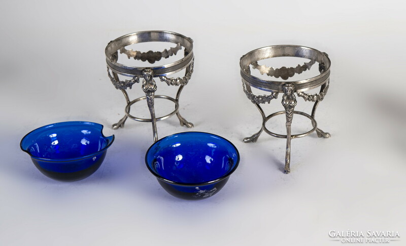 Pair of silver empire style spice holders