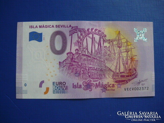 Spain 0 euro 2020 isla magica sevilla ship! Rare memory paper money! Unc!