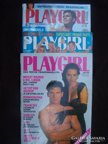 Erotikus tartalom! 3 darab retro Playgirl magazin egyben. Szép állapotban